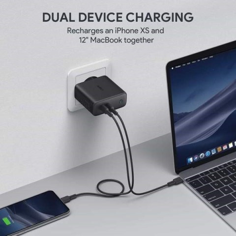 AUKEY PA-D5 ŁADOWARKA SIECIOWA 63W 2XUSB PD 3.0 AUKEY PA-D5 ŁADOWARKA SIECIOWA 63W 2XUSB PD 3.0