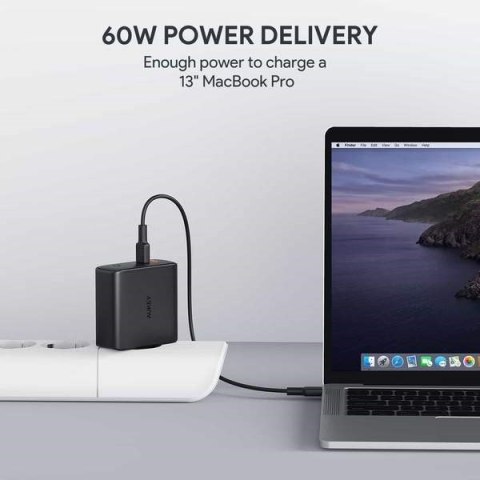 AUKEY PA-D5 ŁADOWARKA SIECIOWA 63W 2XUSB PD 3.0 AUKEY PA-D5 ŁADOWARKA SIECIOWA 63W 2XUSB PD 3.0