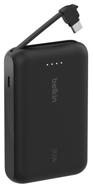 BELKIN POWERBANK 10 000 MAH, 20W, WBUDOWANY KABEL USB-C, BLACK BELKIN POWERBANK 10 000 MAH, 20W, WBUDOWANY KABEL USB-C, BLACK