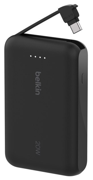 BELKIN POWERBANK 10 000 MAH, 20W, WBUDOWANY KABEL USB-C, BLACK BELKIN POWERBANK 10 000 MAH, 20W, WBUDOWANY KABEL USB-C, BLACK