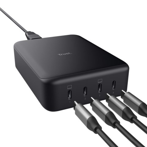 Ładowarka Trust MAXO 240W GaN 4-port USB-C Black Ładowarka Trust MAXO 240W GaN 4-port USB-C Black