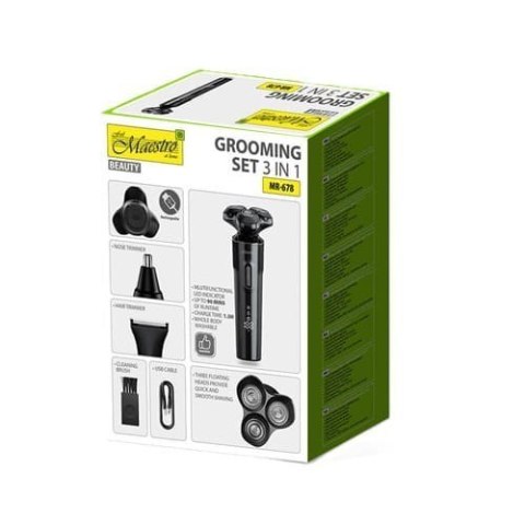Zestaw do golenia 3w1 USB MAESTRO MR-678 Zestaw do golenia 3w1 USB MAESTRO MR-678