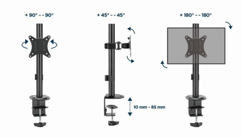 GEMBIRD BIURKOWE REGULOWANE RAMIĘ NA MONITOR 17"-32", DO 9 KG GEMBIRD BIURKOWE REGULOWANE RAMIĘ NA MONITOR 17"-32", DO 9 KG