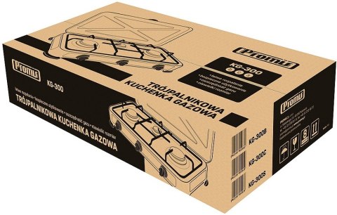 PROMIS KUCHENKA GAZOWA 3-PALNIKOWA,CZARNA KG300C PROMIS KUCHENKA GAZOWA 3-PALNIKOWA,CZARNA KG300C