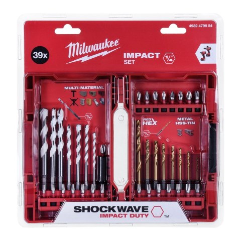 Zestaw wierteł i bitów udarowych MILWAUKEE 4932479854 39szt. Zestaw wierteł i bitów udarowych MILWAUKEE 4932479854 39szt.
