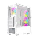 GEMBIRD OBUDOWA FORNAX 4000W MIDI-TOWER (2X USB 3.0, 1X USB 2.0, HD AUDIO, SZKLANY PANEL BOCZNY, PODŚWIETLENIE ARGB) BIAŁA