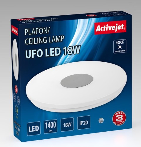 Nowoczesny plafon sufitowy LED Activejet UFO 18W Nowoczesny plafon sufitowy LED Activejet UFO 18W