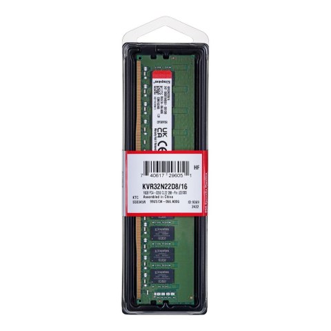 KINGSTON DDR4 16GB 3200MT/s CL22 DIMM KINGSTON DDR4 16GB 3200MT/s CL22 DIMM