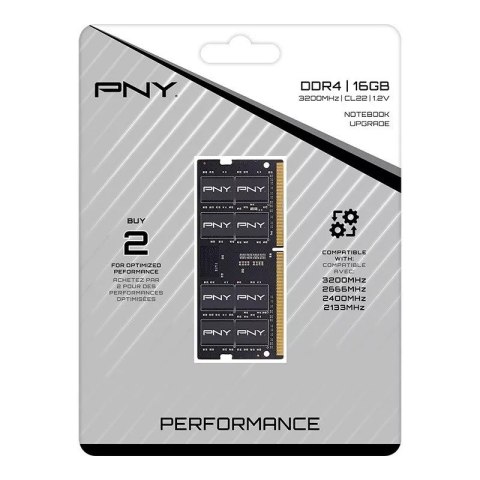 Pamięć PNY Performance SODIMM DDR4 16 GB 3200 MHz Pamięć PNY Performance SODIMM DDR4 16 GB 3200 MHz