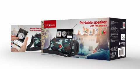 GEMBIRD PRZENOŚNY GŁOŚNIK BLUETOOTH SPK-BT-17-CM FM-RADIO, WBUDOWANY MIKROFON, WZÓR MORO, USB, AUX, MICROSD