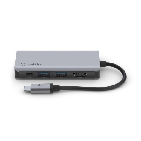 Hub Belkin Connect USB-C 4-in-1 Multiport Adapter 1x4k HDMI/2xUSB-A/1xUSB-C PD3.0 Grey Hub Belkin Connect USB-C 4-in-1 Multiport Adapter 1x4k HDMI/2xUSB-A/1xUSB-C PD3.0 Grey