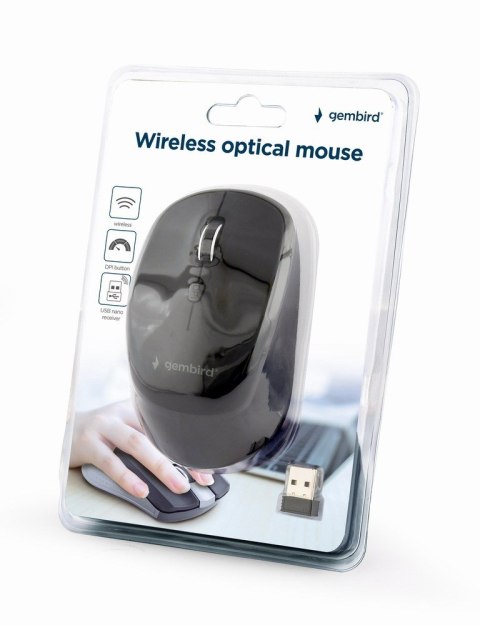 GEMBIRD MYSZ MUSW-4B-05 OPTYCZNA 1600 DPI USB BEZPRZEWODOWA, NANO ODBIORNIK, CZARNA GEMBIRD MYSZ MUSW-4B-05 OPTYCZNA 1600 DPI USB BEZPRZEWODOWA, NANO ODBIORNIK, CZARNA