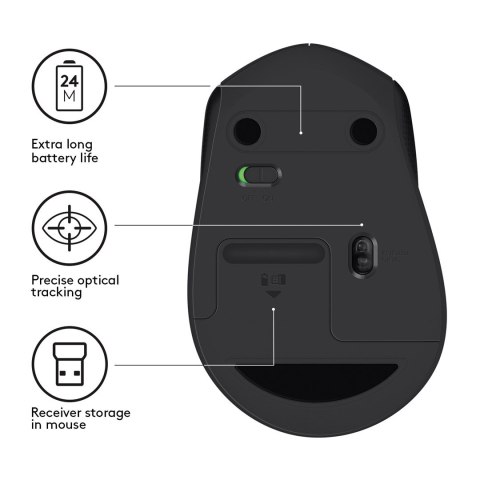 Mysz Logitech M330 910-004909 (USB 2.0; kolor czarny; optyczna) Mysz Logitech M330 910-004909 (USB 2.0; kolor czarny; optyczna)