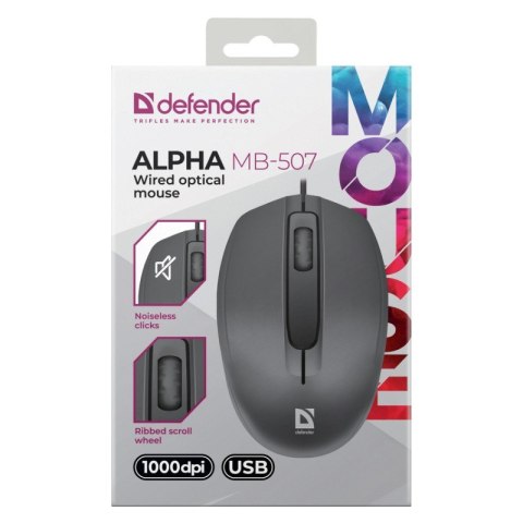 DEFENDER MYSZ ALPHA MB-507 SILENT CZARNA 1000dpi 3P DEFENDER MYSZ ALPHA MB-507 SILENT CZARNA 1000dpi 3P