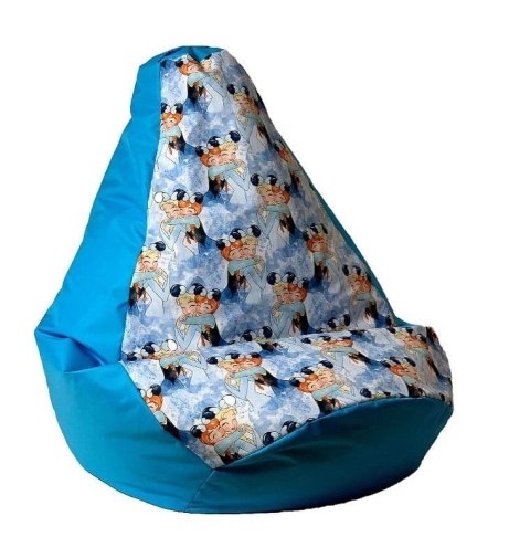 Pufa worek sako GRUSZA DRUK niebieski-Kraina Lodu XXL 140x100 Pufa worek sako GRUSZA DRUK niebieski-Kraina Lodu XXL 140x100