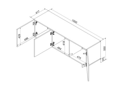 Szafka RTV 3D ALMA 150x41,5xH55 kaszmir Szafka RTV 3D ALMA 150x41,5xH55 kaszmir