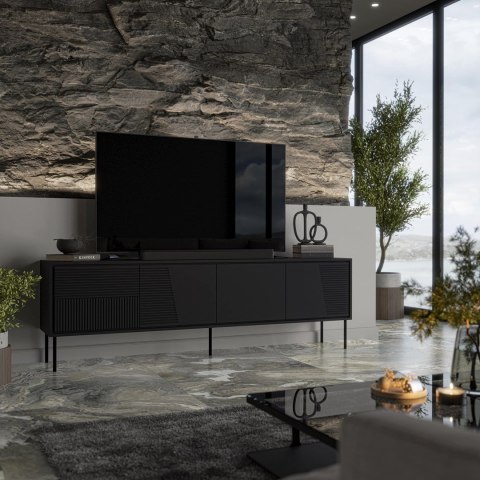 Szafka RTV ABI 4D 200x38x62 czarny mat Szafka RTV ABI 4D 200x38x62 czarny mat