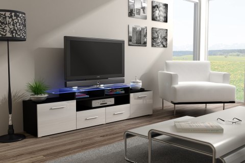 Szafka RTV EVORA 200 czarny/biały połysk Szafka RTV EVORA 200 czarny/biały połysk