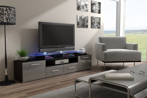 Szafka RTV EVORA 200 wenge/szary połysk Szafka RTV EVORA 200 wenge/szary połysk