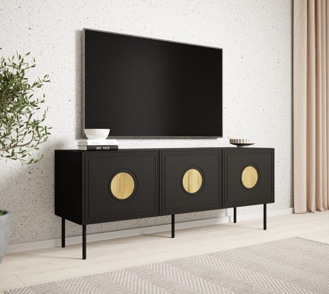 Szafka RTV PALAZZO 150x42x60 czarny + dąb craft Szafka RTV PALAZZO 150x42x60 czarny + dąb craft