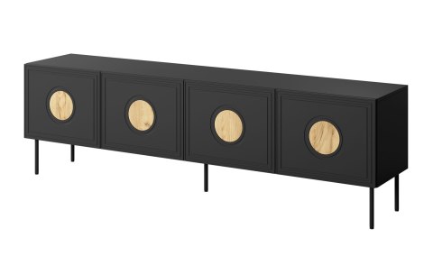 Szafka RTV PALAZZO 200x42x60 czarny + dąb craft Szafka RTV PALAZZO 200x42x60 czarny + dąb craft