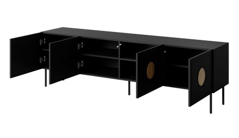 Szafka RTV PALAZZO 200x42x60 czarny + dąb craft Szafka RTV PALAZZO 200x42x60 czarny + dąb craft