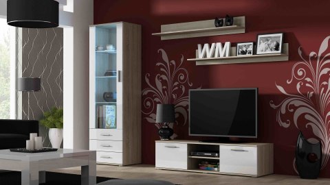 Szafka RTV SOHO 140 dąb sonoma/ biały połysk Szafka RTV SOHO 140 dąb sonoma/ biały połysk