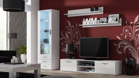 Szafka RTV SOHO 180 biały/ biały połysk Szafka RTV SOHO 180 biały/ biały połysk