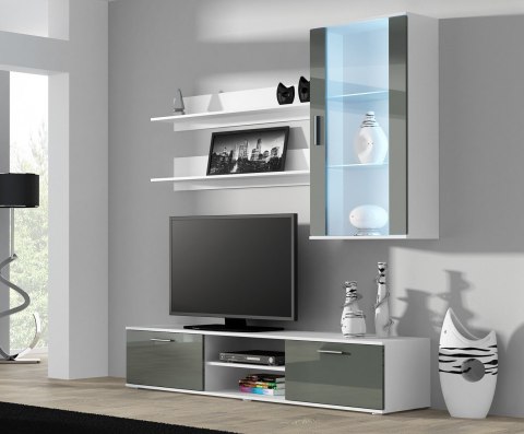 Szafka RTV SOHO 180 biały/ szary połysk Szafka RTV SOHO 180 biały/ szary połysk