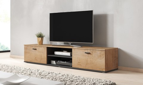 Szafka RTV SOHO 180 dąb lefkas + czarny Szafka RTV SOHO 180 dąb lefkas + czarny