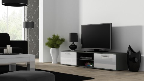 Szafka RTV SOHO 180 szary/ biały połysk Szafka RTV SOHO 180 szary/ biały połysk