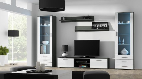 Szafka RTV SOHO 180 szary/ biały połysk Szafka RTV SOHO 180 szary/ biały połysk