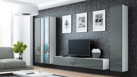 Szafka RTV VIGO '180' 30/180/40 biały/szary połysk Szafka RTV VIGO '180' 30/180/40 biały/szary połysk