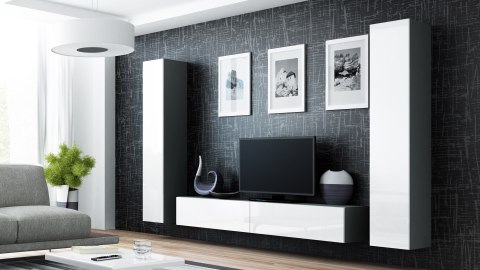 Szafka RTV VIGO '180' 30/180/40 szary/biały połysk Szafka RTV VIGO '180' 30/180/40 szary/biały połysk
