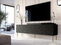 Szafka RTV JUNGLE 190x40,5x59,5 czarny mat + złote nóżki