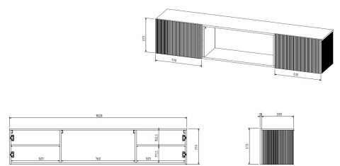 Szafka RTV ROTA 183x35x37 biały mat + biały kominek Szafka RTV ROTA 183x35x37 biały mat + biały kominek