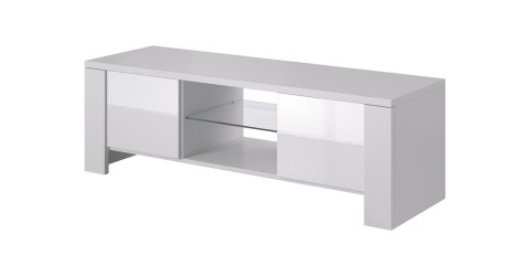 Szafka RTV WEST 42/130/42 biały/ biały połysk Szafka RTV WEST 42/130/42 biały/ biały połysk
