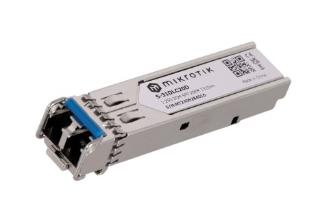 Wkładka SFP Mikrotik S-31DLC20D 1.25G Dual LC UPC SM 20km Wkładka SFP Mikrotik S-31DLC20D 1.25G Dual LC UPC SM 20km