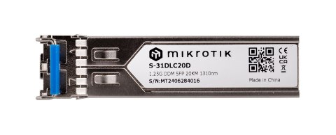 Wkładka SFP Mikrotik S-31DLC20D 1.25G Dual LC UPC SM 20km Wkładka SFP Mikrotik S-31DLC20D 1.25G Dual LC UPC SM 20km