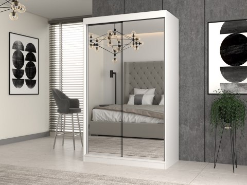 Szafa z drzwiami przesuwnymi z 2 lustrami IGA 120x61xH200 biel Szafa z drzwiami przesuwnymi z 2 lustrami IGA 120x61xH200 biel