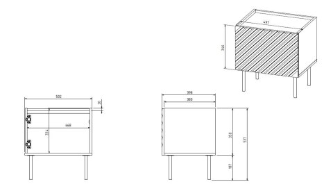 Szafka nocna ONDA 2szt. 50x40xH54 zieleń Szafka nocna ONDA 2szt. 50x40xH54 zieleń