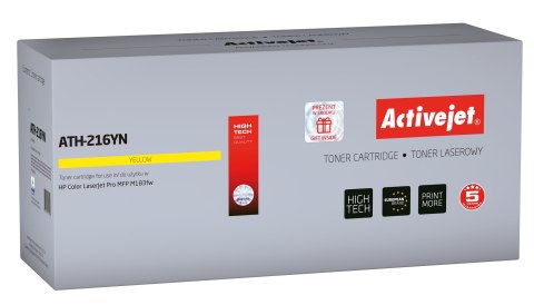 Activejet ATH-216YN Toner (zamiennik HP 216A W2412A; Supreme; 850 stron; żółty) z chipem Activejet ATH-216YN Toner (zamiennik HP 216A W2412A; Supreme; 850 stron; żółty) z chipem