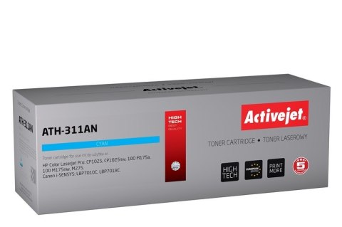Activejet ATH-311AN Toner (zamiennik Canon, HP 126A CRG-729C, CE311A; Premium; 1000 stron; niebieski) Activejet ATH-311AN Toner (zamiennik Canon, HP 126A CRG-729C, CE311A; Premium; 1000 stron; niebieski)