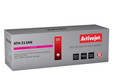 Activejet ATH-313AN Toner (zamiennik Canon, HP 126A CRG-729M, CE313A; Premium; 1000 stron; czerwony) Activejet ATH-313AN Toner (zamiennik Canon, HP 126A CRG-729M, CE313A; Premium; 1000 stron; czerwony)